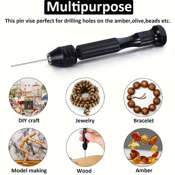 Mini Tool Set with Black Hand Twist Drill 10Pcs Twists Drill for Woodworking - Picture 2 of 6